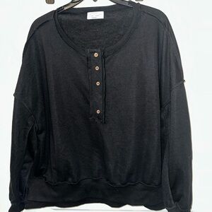 Black Button-Up Women's Top